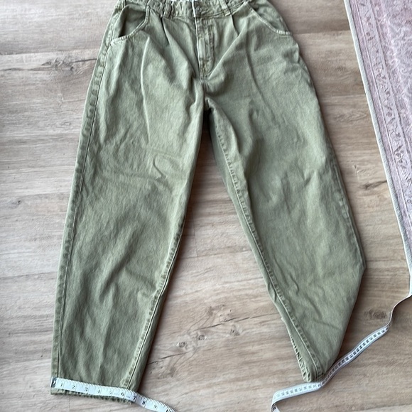 Mango Regina Slouch Jeans Khaki Green Size 8 - Picture 8 of 10